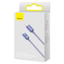 Baseus Crystal Shine Braided USB 2.0 Cable USB-C male - USB-C male 100W Μωβ 2m (CAJY000705)