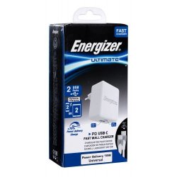 Energizer Wall Charger 3,4A - 2 USB Ports Lightning - Cable Lightning 1m White UK PLUG