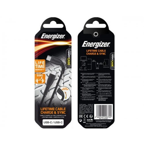 Energizer Charge and Sync Usb-C to Usb-C Cable 1.2m Black C41C2CGBKT