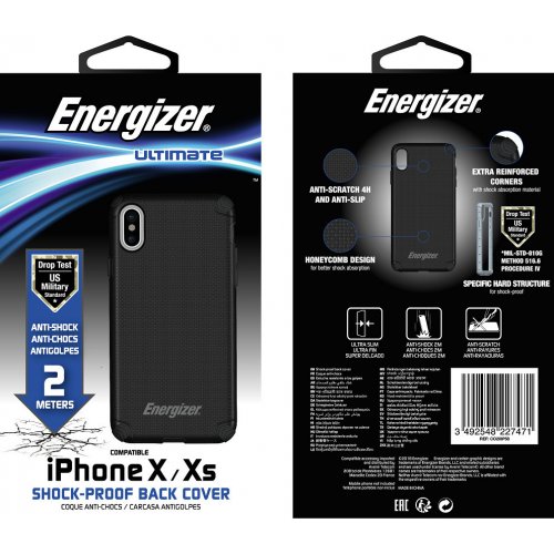 Energizer Θήκη Shockproof Back Cover 2m iPhone X/XS Black