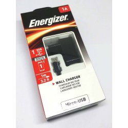 Energizer Wall Charger 1A - 1 USB Ports - Micro Usb Cable 1m Black EU PLUG