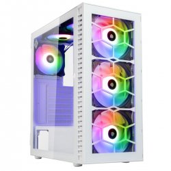 Kolink Observatory HF Glass ARGB Midi Tower Case - White (with 6 ARGB fans - 3x140mm & 3x120mm )