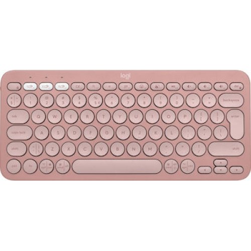 Logitech K380s Ασύρματο Bluetooth Πληκτρολόγιο Αγγλικό US Ροζ