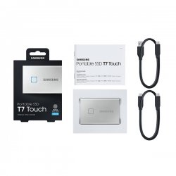 Samsung SSD T7 Touch External Portable 500 GB SSD, USB 3.2 Silver MU-PC500S/WW