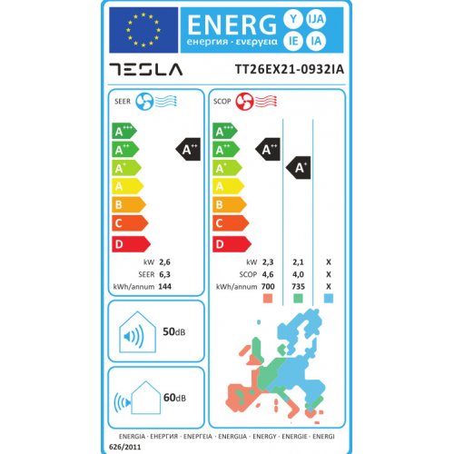 TESLA Κλιματιστικό AC Inverter 9000 BTU TT26EX21-0932IA
