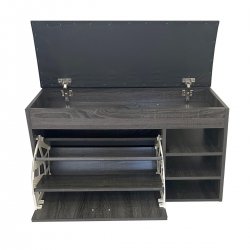 Velco  Pro Systems Παπουτσοθήκη -Σκαμπό 80x30x49cm Γκρι Οξιά