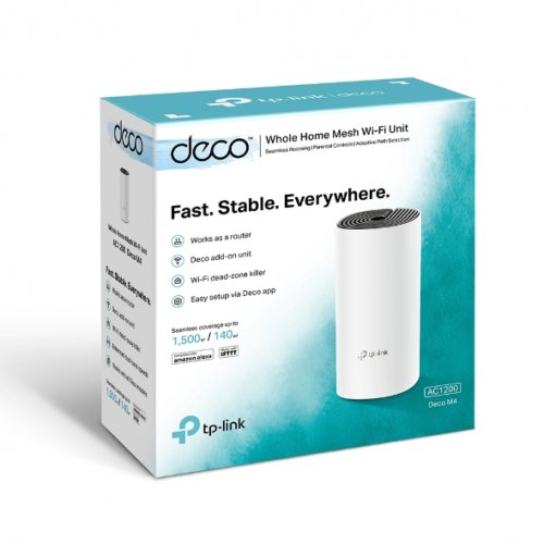 TP-LINK DECO M4 1-PACK AC1200 Whole-Home Wi-Fi Unit, Qualcomm