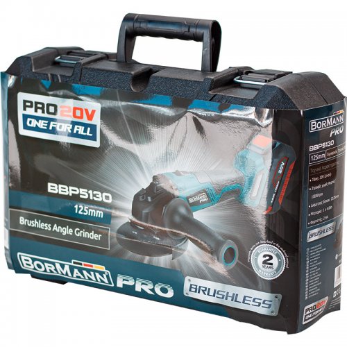 ΓΩΝΙΑΚΟΣ ΤΡΟΧΟΣ BRUSHLESS 20V 125ΜΜ & ΜΠΑΤΑΡΙΑ 4ah BORMANN Pro BBP5130