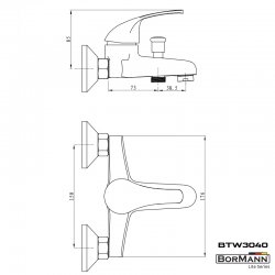 ΜΠΑΤΑΡΙΑ ΜΠΑΝΙΟΥ "IRIS" 40mm ΑΝΑΜΕΙΚΤΙΚΗ ΜΕ ΣΕΤ ΝΤΟΥΣ 830g BORMANN BTW3040