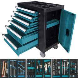 BORMANN Pro BWR7600SET Εργαλειοφορέας 6 Συρτάρια Πλαϊνό Ντουλάπι Και 120 Εργαλεία Cr-V