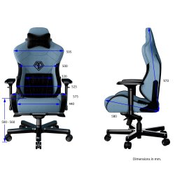 ANDA SEAT Gaming Chair T-PRO II Light Blue/ Black FABRIC with Alcantara Stripes
