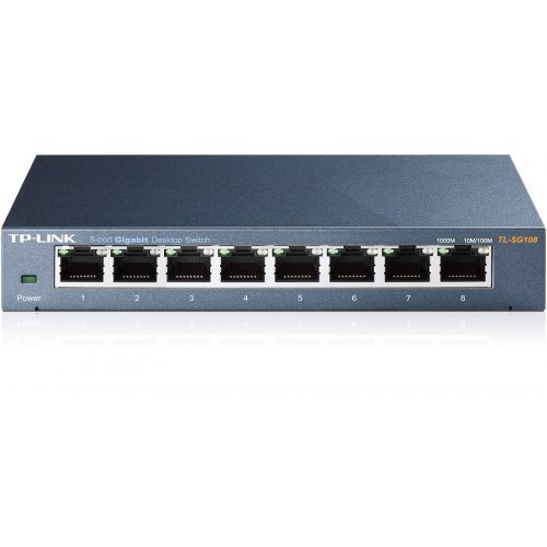 TP-LINK Switch TL-SG108, 8 port, 10/100/1000 Mbps, Steel Case V9.0