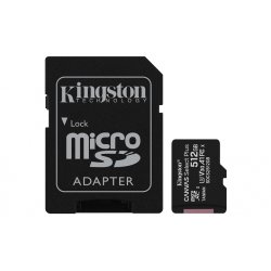 KINGSTON Memory Card MicroSD Canvas Select Plus SDCS2/512GB, Class 10, SD Adapter