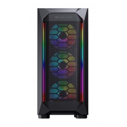 CC-COUGAR Case MX410 Mesh-G RGB Tempered Glass Middle ATX Black (4x120mm RGB fans preinstalled)