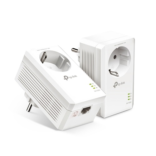TP-LINK PA7017P AV1000 Powerline Διπλό για Ενσύρματη Σύνδεση με Passthrough Πρίζα και Θύρα Gigabit Ethernet