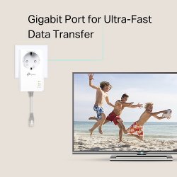 TP-LINK PA7017P AV1000 Powerline Διπλό για Ενσύρματη Σύνδεση με Passthrough Πρίζα και Θύρα Gigabit Ethernet