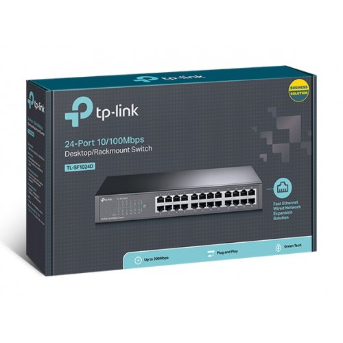 TP-LINK Switch TL-SF1024D, 24 port, 10/100 Mbps, Steel Case