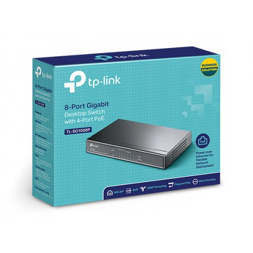 TP-LINK Switch TL-SG1008P, 8 port, 10/100/1000 POE