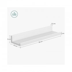 Σετ Επιτοίχια Ξύλινα Ράφια 38 x 10 x 5 cm 3 τμχ Songmics LWS38WT