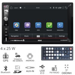 Akai CA-2DIN2405 Ηχοσύστημα αυτοκινήτου 2 DIN με Android, δέκτη GPS, Bluetooth, USB, SD, Aux-In, 7"