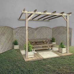 Ξύλινος σκελετός πέρκολας απο τοίχο 400 x 600εκ.