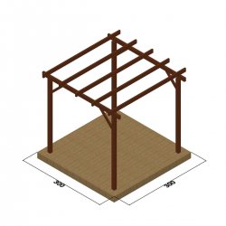 Ξύλινος σκελετός πέργκολας 300 x  400εκ.