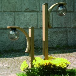 Ξύλινο φωτιστικό δαπέδου Μονή Μπάλα Lux 48 x 120εκ.