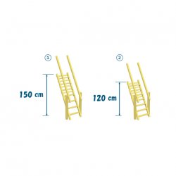 Ξύλινη σκάλα με κουπαστή Σκάλα με κουπαστή (STEPS) | 120εκ.