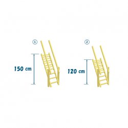 Ξύλινη σκάλα με κουπαστή Σκάλα με κουπαστή (STEPS) | 150εκ.