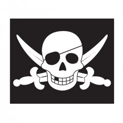 Παιδική σημαία με ανέλκυση "Πειρατής" Σημαία με ανέλκυση πειρατής 55 x 45εκ.