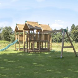 Ξύλινη παιδική χαρά | Project 8S Παιδική Χαρά Επαγγελματικής Χρήσης - Project 8S με Κούνια Προέκταση 2 Θέσεων