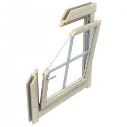 Ξύλινο παράθυρο δίφυλλο 28mm - 129 x 88,2εκ.