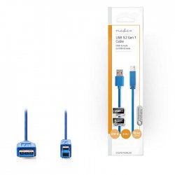 Nedis USB 3.0 Cable USB-A male - USB-B male 2m (CCGP61100BU20)