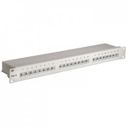 Goobay Patch Panel για Rack 1U 19" 24 Θυρών cat6 Γκρι