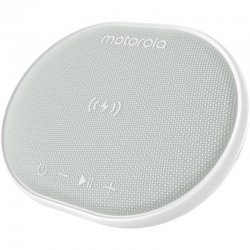 Motorola SONIC SUB 500 WHITE Ασύρματος φορτιστής 10 W και αδιάβροχο Smart φορητό ηχείο Bluetooth 5.0 με TWL και Aux-In – 10 W