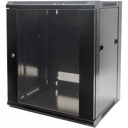 INT 711883 FLATPACK Επιτοίχια καμπίνα 19", 12U (570x600mm), μαύρο