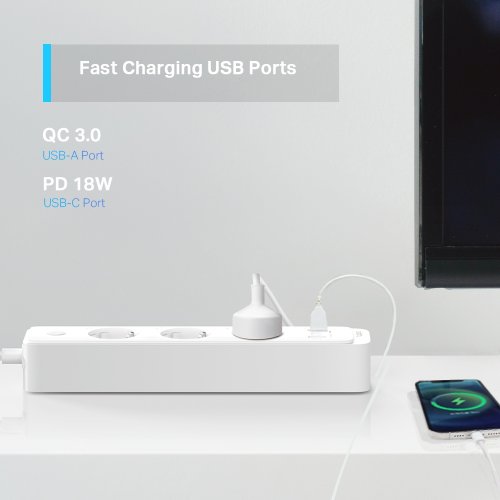 TP-LINK Smart Wi-Fi Πολύπριζο 3 Θέσεων Tapo P300