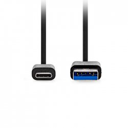 Nedis USB 3.2 Cable USB-C male - USB-A 15W Ασημί 1m (CCGL61600BK10)