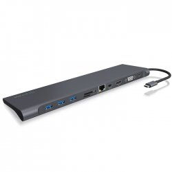 RaidSonic Icy Box IB-DK2102-C USB-C Docking Station με HDMI/DisplayPort 4K PD Ethernet και συνδεση 2 Οθονών Μαύρο