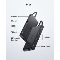 ANKER 552 USB-C Hub 9-in-1, 4K HDMI 100W PD