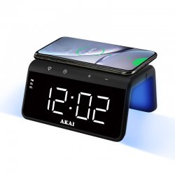 Akai ACRB-2000 Ψηφιακό ρολόι-ξυπνητήρι με επαγωγική φόρτιση – 15W