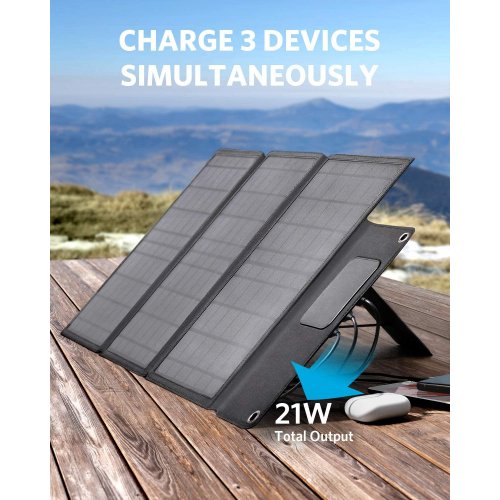 ANKER Solar Charger Monocrystalline Panel 24W 3-Port USB