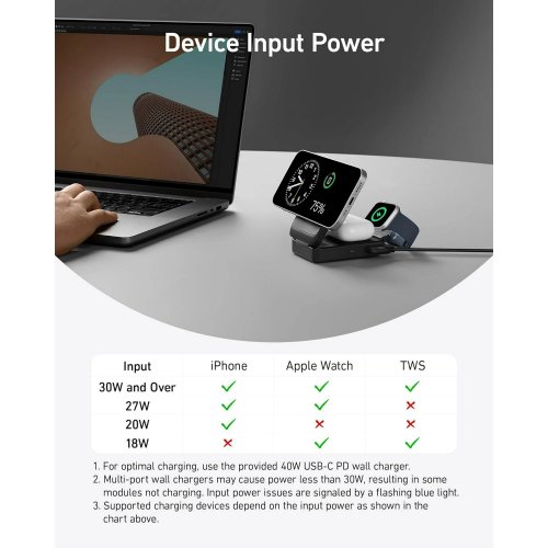 ANKER MagGo 3-in-1 Charging Station Qi2 Certified 15W Black