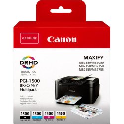 Canon Μελάνι Inkjet PGI-1500 Πακέτο 4 Μελανιών Κίτρινο / Κυανό / Ματζέντα / Μαύρο (9218B005) (CAN-PGI1500CMYK)