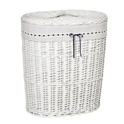 Homcom Ψάθινο Καλάθι Πλυντηρίου Λευκό (850-145WT)