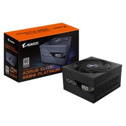 GIGABYTE Power Supply AORUS ELITE P850W Fully Modular 80+Plus Platinum 100% Japanese Capacitors, PCIe Gen 5.0 graphics card supp