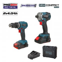 BORMANN Pro BBP5003 Σετ Δραπ/βιδο Κρουστικό Compact Brushless 20V & Παλμικό Κατσαβίδι & X2 Μπαταρίες BORMANN Pro BBP5003