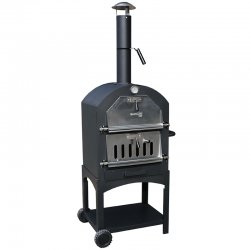 Bormann Elite BBQ1960 Παραδοσιακός Ξυλόφουρνος/Φούρνος Πίτσας 34.5x50cm,με Ρόδες & Αποθηκευτικό Χώρο