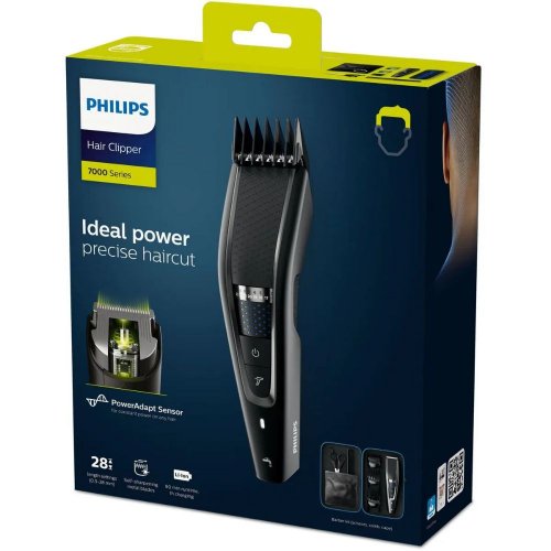 Philips Series 7000 Σετ Επαναφορτιζόμενης Κουρευτικής Μηχανής Μαύρο (HC7650/15) (PHIHC7650.15)