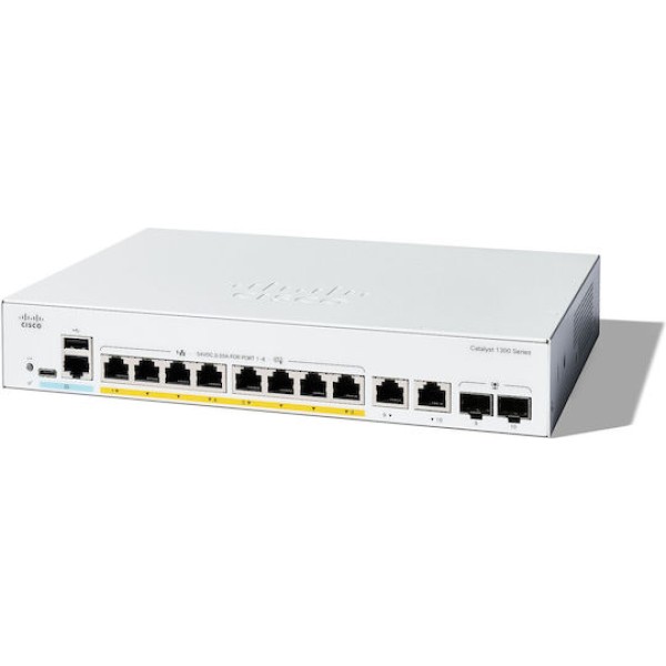 Cisco Catalyst C1300-8P-E-2G Managed L2 PoE+ Switch με 8 Θύρες Gigabit ...